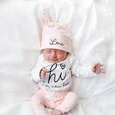 Loving This Cute Baby Girl Going Home From Hospital Outfit It Can Be Personalised As Well Just Fo Personalized Newborn Outfit New Baby Products Newborn Outfit