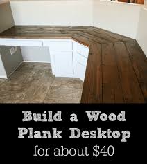 Build A Wood Plank Desktop For About 40 Diy Wood Desk Wood Desk Top Home Office Design