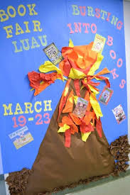 A Book Spewing Volcano At The Book Fair Luau Scholastic Book Fair Book Fair Classroom Posters