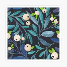 Set of watercolor floral frame bouquets of navy and peach roses and leaves. Tropical Blue Berries Flowers Seamless Pattern Floral Pattern Plant Pattern Beautiful Mystical Magical Fantasy Fairy Tale Style Graphic Design Poster By Ejaaz Redbubble