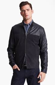 Armani Collezioni Perforated Lambskin Leather Jacket Nordstrom