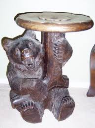 One Of A Kind Carved Black Forest Bear Table Black Forest Bear Bear Carving Black Forest