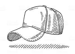 Hand Drawn Vector Drawing Of A Baseball Cap Black And White Sketch Cap Drawing Baseball Cap Drawing Hat Illustration