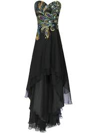 Strapless Peacock Holiday High Low Chiffon Prom Homecoming Formal Dress Black 6 Meier Http Www Amazon C Homecoming Formal Dresses Evening Dresses Dresses