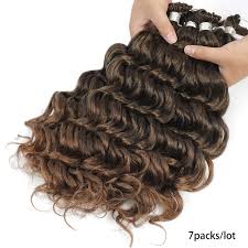 French braids with deep wave end. Buy 7 Packs Ocean Wave Crochet Hair Pre Looped Curly 14 Inch Ocean Wave Braids Deep Wave Crochet Hair Synthetic Hair Brown Ombre Wavy Short Ocean Wave Braiding Hair For Women 14inch