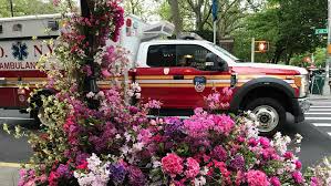 The polar bears are motivated by camaraderie, a touch of madness and a common goal: A Floral Designer Is Beautifying The Streets Of New York With Elaborate Displays For Health Care Workers Cnn