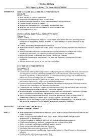 electrical superintendent resume