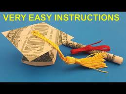 Money Origami Graduation Cap And Diploma Easy Instructions Youtube Money Origami Creative Money Gifts Graduation Money
