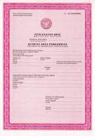 Surat nikah perkawinan agama, asli dan fotokopi (2 lembar). Akte Nikah Tianna Wedding Organizer