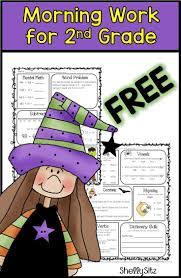 October Morning Work For Second Grade Bell Work For Math And Language Arts Free Sample Pages Halloween Math Worksheets Halloween Math Halloween Worksheets