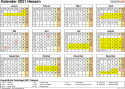 Der feiertag pfingstmontag wird deutschlandweit, also in allen bundesländern gefeiert! Kalender 2021 Hessen Ferien Feiertage Excel Vorlagen