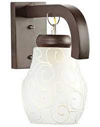 Somil sconce wall lamp with wooden fittings and glass shade. Somil Sconce Wall Lamp With Wooden Fitting And Decorative Colorful Glass Shade Round All Fixture Compatible With 5 To 80 Watt Led And Other B22 Holder Bulb Buy Online In Angola At