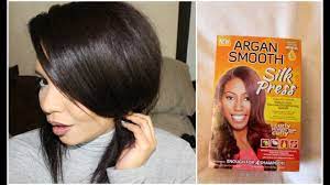 Straightening 3c Curly Natural Hair Argan Smooth Silk Press Straightening Kit Tutorial Youtube