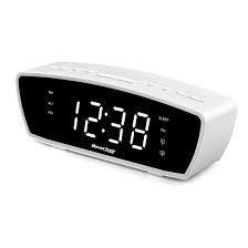 Daily alarm easy turn on/off with snooze function; Reacher Modern Dual Alarm Clock Radio With Adjustable Alarm Volume For Heavy And Light Sleepers Usb Phone Charger Port Sleep Timer Dimmer Snooze For Bedrooms Bedside White Walmart Com Walmart Com