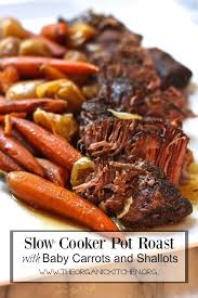 Slow Cooker Pot Roast With Shallots And Baby Carrots Recipe Pot Roast Slow Cooker Pot Roast Paleo Slow Cooker