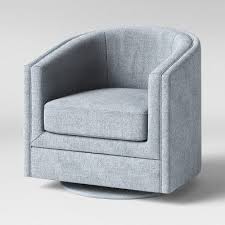 Preston white and blue floral upholstered club chair. Berwick Barrel Swivel Chair Gray Threshold Artofit