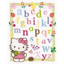 Le kit contient de la toile aïda 5.5pts/cm coloris blanc, les fils à broder modèles points de croix, points comptés représentant un abécédaire. Broderie Point De Croix Abecedaire Hello Kitty Vervaco Ve 0148694 Broderies Cie