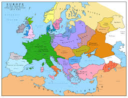 Map Of Europe After The Death Of Charles The Great 814 Ad World History Map Europe Map European Map