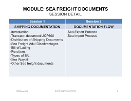 sea freight documents sea doc f