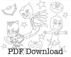 Children can now join catboy, owlette, and gekko for a great artistic adventure where they will also meet others like luna girl, night ninja, . Pj Masks Coloring Pages 3 Page Immediate Download Pdf Color Etsy