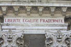 The motto is most commonly found on paris' coat of arms, accompanied by a motif of a ship bouncing on a stormy sea. Liberty Equality Fraternity The National Motto Of France Stock Photo Picture And Royalty Free Image Image 13682277