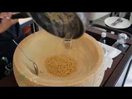 Cooking Pasta Inside A Grana Padano Cheese Wheel In Bangkok Youtube Grana Padano Cheese How To Cook Pasta Cheese Wheel Pasta