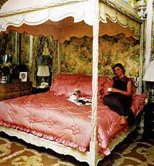 Any size chloe antique eyelet with bows ruffled flat or arched canopy tops & double drop bed skirts. See 70 Beautiful Vintage Canopy Beds From The 1970s Click Americana