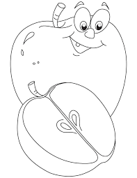 Apple And A Half Of Apple Coloring Pages Apple Coloring Pages Fruit Coloring Pages Coloring Pages