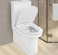 Spülrandlos Stand-WC Kombination, Spülrandfreie Toilettenschüssel mit  Spülkasten, Hygienisches Randlose Design, Keramik, Weiß,Inklusive  abnehmbarem ...