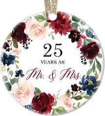 The bond you two have is remarkable and inspiring. Amazon Com 25th Wedding Anniversary Gift Christmas Ornament Milestone Mr Mrs Couple Married Twenty Five 25 Years Beautiful Ceramic Holiday Keepsake Present Porcelain 3 Flat With Silver Ribbon Free Box Handmade Products