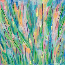 Enjoy pretty canvas prints of yellow flowers and the morning sun, or take a different view with abstract art in hues of yellow. Green Grass Abstract Painting With Yellow Blue Pink Orange Painting By Rachael Grad Saatchi Art