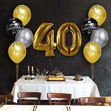 Gold 40th Birthday Decorations For Her 9 99 Amazon Com Unomor 40th Birthday Decorations With 40th Birthday Balloons In Black Sil 40th Birthday Balloons 40th Birthday Decorations Birthday Supplies