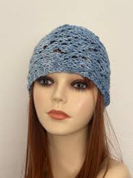 Hand Knits 2 Love Headband Bandana Turban Cotton Ombre Denim Flower Bead  Deeigne Hats