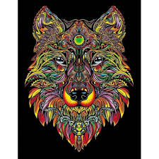 Coloriage mandala loup difficile complexe beau loup. Loup 12 Feutres Inclus 47 X 35 Cm A Colorier Colorvelvet Cdiscount Beaux Arts Et Loisirs Creatifs