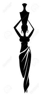 Black And White Woman Silhouette Black Silhouette Slim African Girl Illustration Silhouette Art Black Girl Art Art Deco Tattoo