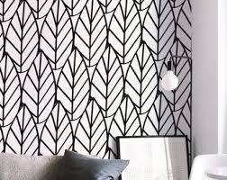 Black And White Leaf Peel And Stick Wallpaper Black And White Leaf Print Wallpaper For Dinning Room Black And White Wallpaper Black Bedroom Furniture Decor Wallpaper Living Room