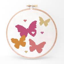 Butterflies Silhouette Cross Stitch Pdf Pattern 2 Butterfly Cross Stitch Pattern Butterfly Cross Stitch Cross Stitch Patterns