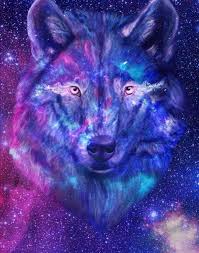 Galaxy Wolf Square Diamond Painting Desenhos Kawaii Menina Anime Kawaii