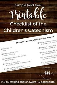 Free Printable Download Of The Children S Catechism Questions And Answers Checklist Reformed Mama Catechism This Or That Questions How To Memorize Things