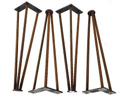 rebar twist hairpin legs set of 4 free shipping etsy pieds de table diy tables basses rustiques pieds de table