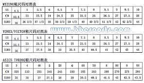 Yonex Shoe Size Chart Www Bedowntowndaytona Com