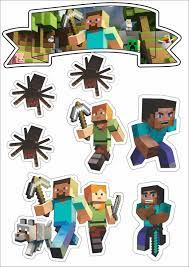 Minecraft Party Free Printable Cake Toppers Oh My Fiesta For Geeks Minecraft Party Minecraft Party Decorations Minecraft Party Printables