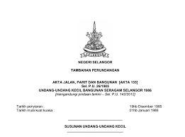 Complied with in accordance with any written law relating to town planning and. Leong Dei Kun Ldk Ubbl Updated To 2012