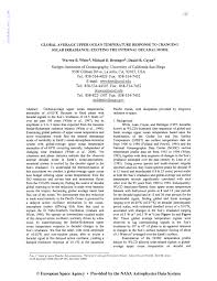 The measurements for the water temperature in carlsbad, california are provided by the daily satellite readings provided by the noaa. Pdf Global Average Upper Ocean Temperature Response To Changing Solar Irradiance Exciting The Internal Decadal Mode