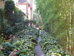 Path With Flanking Hostas And Bamboo At Les Jardins Du Grand Courtoiseau From The Garden Wanderer Cottage Outdoor Garden Paths Side Garden