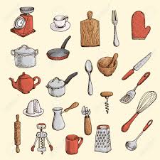 Kitchen utensils colored cliparts flowers. Colored Hand Drawn Set Of Kitchen Utensil Royalty Free Cliparts Vectors And Stock Illustration Image 36053692