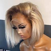 Msviki Silver Grey Bob Lace Front Wig Human Hair Pre Plucked With Baby Hair  13x4 Frontal Lace Wig HD Transparent Lace Wigs For Women Brazilian Hair  10inch 180% Density : Buy Online