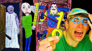 Escape Hello Neighbor Baldi S Basics Granny S House Coloring Page Game In Real Life Youtube Check out my buddy's artstation as well since he will be coloring a couple of these sketches: