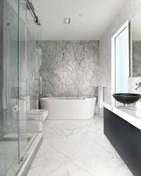 Calacatta Gold Floor With Mixed Up Mosaics Glass Mosaics In Shower Spectacular Splash Showroom Marble Bathroom Designs Artistic Tile Bathroom Design