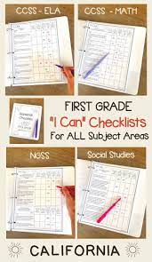 I Can Checklists For California First Grade Available For Grades K 8 Californiastandards Ican Sixth Grade Ccss Math Math Standards